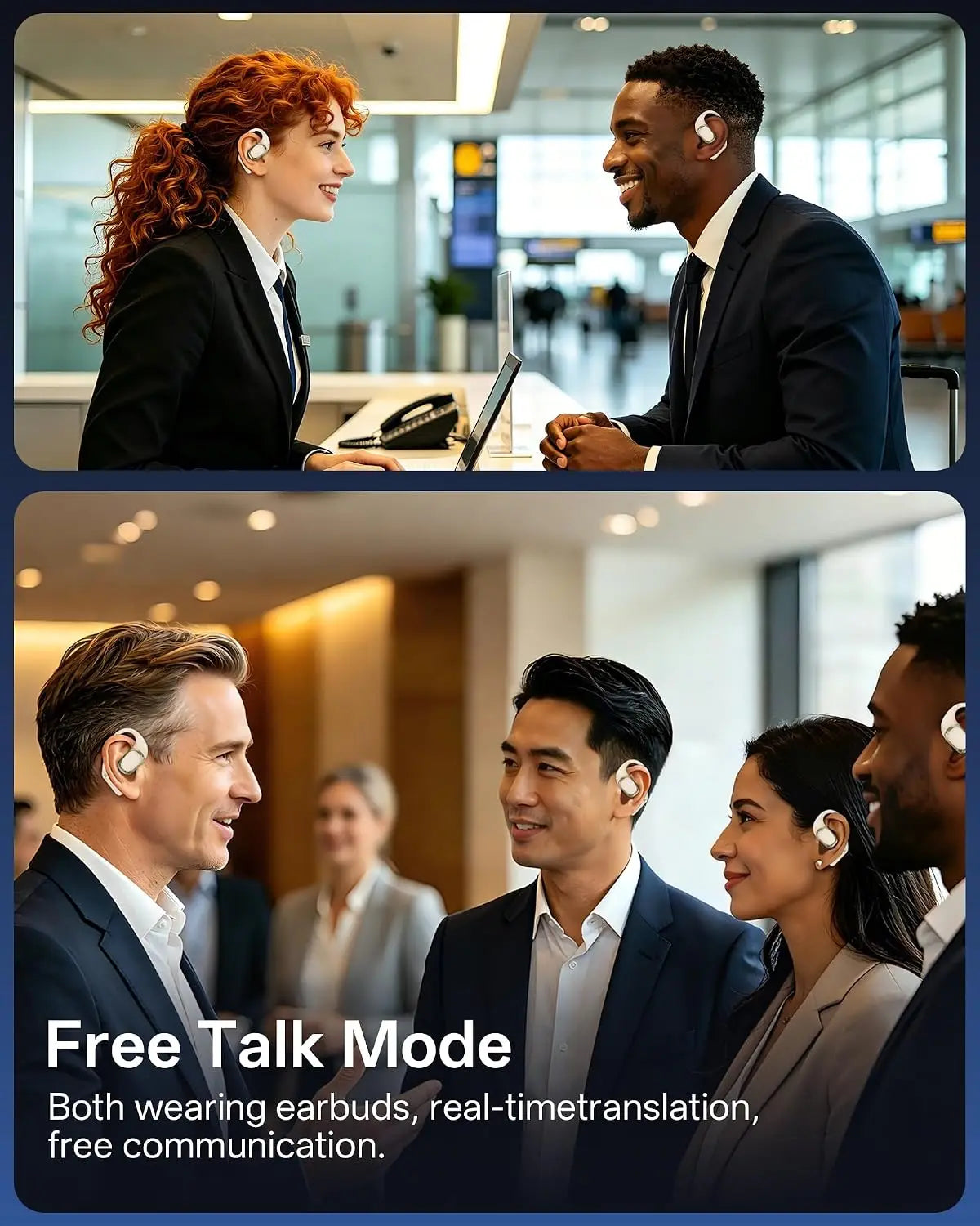 AI Translation Earbuds Real Time, 4-in-1 Open Ear Headphones For Travel/Music/Business, 178 Languages Translator Earbuds, Audifo