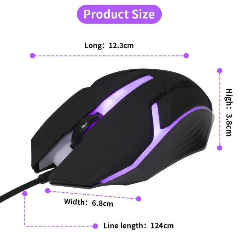 RGB Backlight 3-Keys Wired Gaming Mouse,USB Ergonomic Design PC Computer Mouse For Windows Laptop Desktop Gamer/Student Office