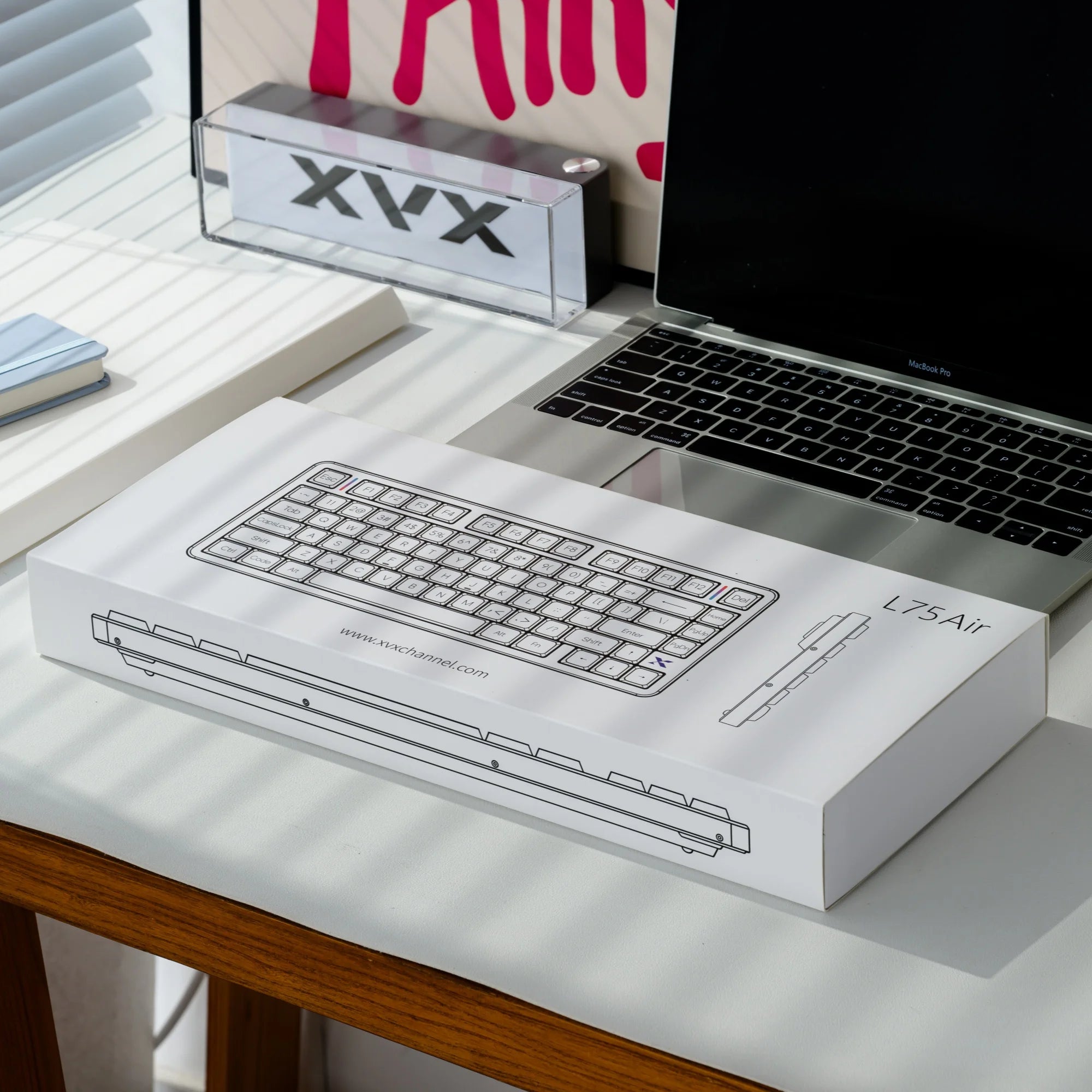 XVX L75 Air Low Profile Wireless RGB Mechanical Keyboard with IMD-TECH Keycaps Ultra Thin Body Backlit Light Transmission