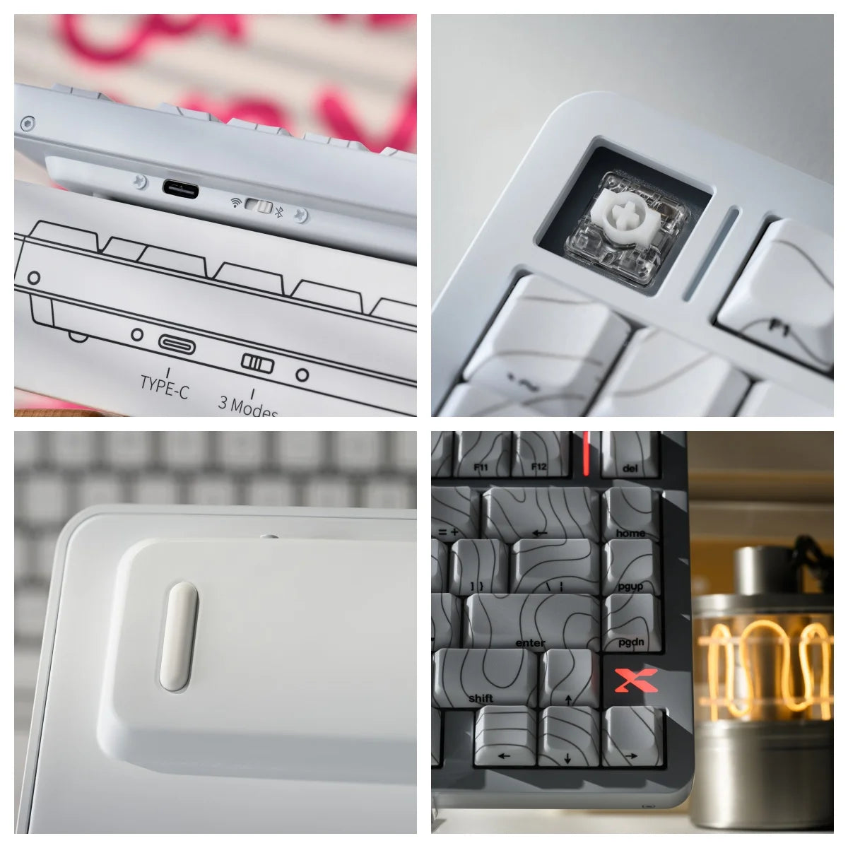 XVX L75 Air Low Profile Wireless RGB Mechanical Keyboard with IMD-TECH Keycaps Ultra Thin Body Backlit Light Transmission