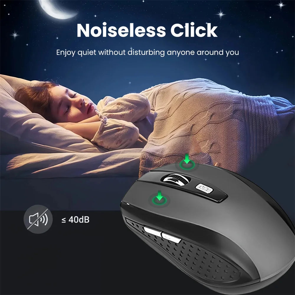 Wireless Mouse Silent Mouse 2.4G Portable Mobile Optical Office Mouse Adjustable DPI Levels for Notebook PC Laptop MacBook