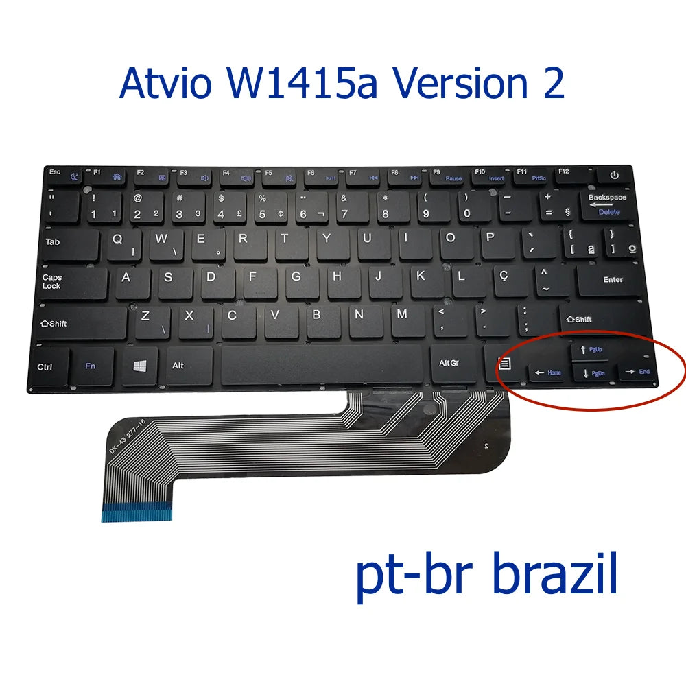 US SP LA PT-BR Keyboard For Atvio W1415a Laptop Mb30011007 Yj-961 MB27716023 Spanish Latin Brazil Notebook Keyboard Portuguese