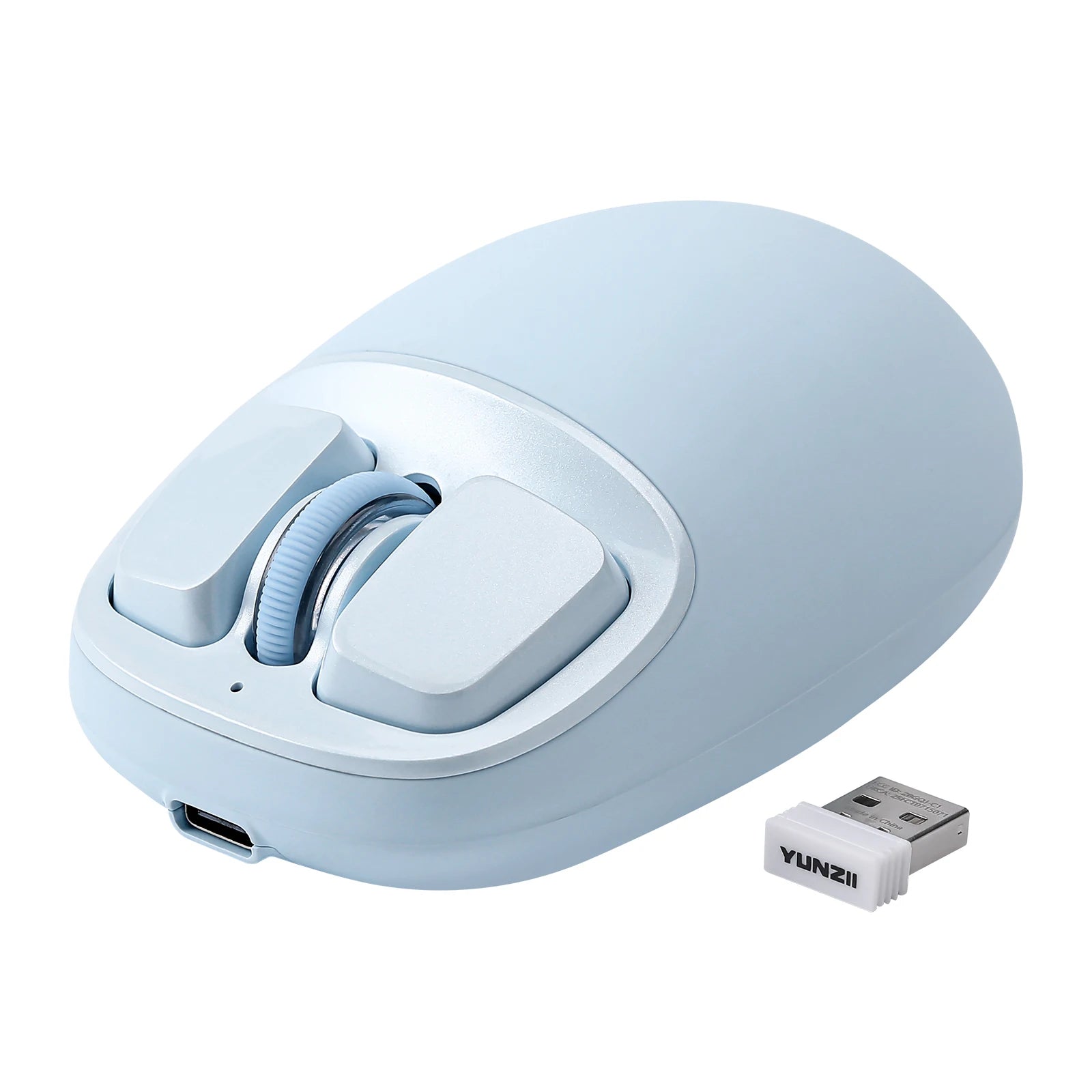 YUNZll C1 Silicone Wireless Mouse, Tri-Mode Bluetooth Mouse, Optical Tracking,Customize Mice for Laptop, Computer, iPad, MacBook