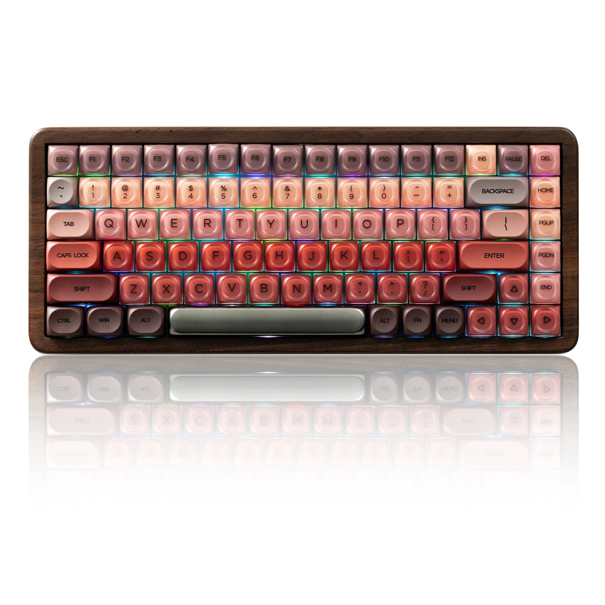 Womier WD75 V2 Fuji Mountain Theme 75% Keyboard with QMK/VIA Wood Gaming Keyboard Tri-Mode Wireless Mechanical RGB Hot Swap