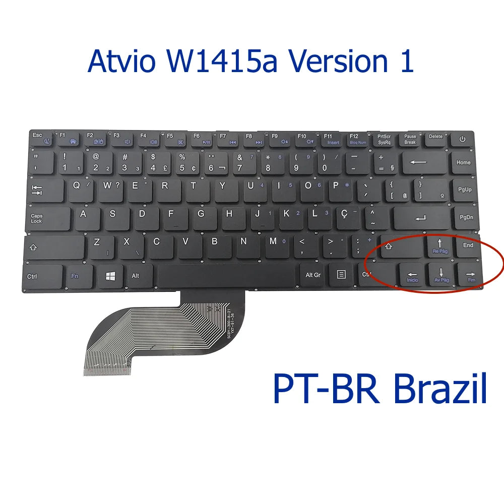 US SP LA PT-BR Keyboard For Atvio W1415a Laptop Mb30011007 Yj-961 MB27716023 Spanish Latin Brazil Notebook Keyboard Portuguese