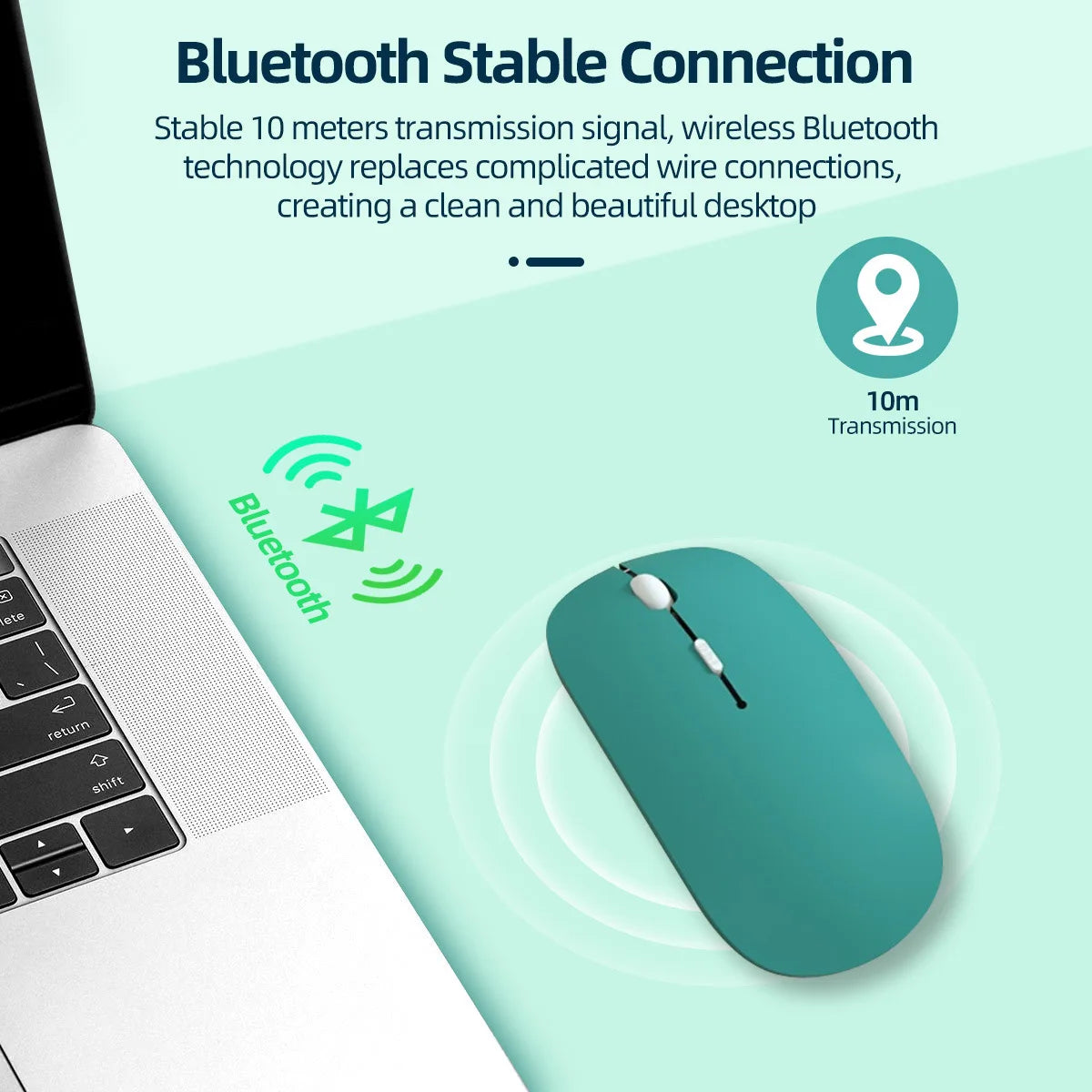 Bluetooth-compatible Mouse Wireless Mouse Silent Computer Mice Portable for Laptop iPad Air Pro Tablet Working Gaming Mouse