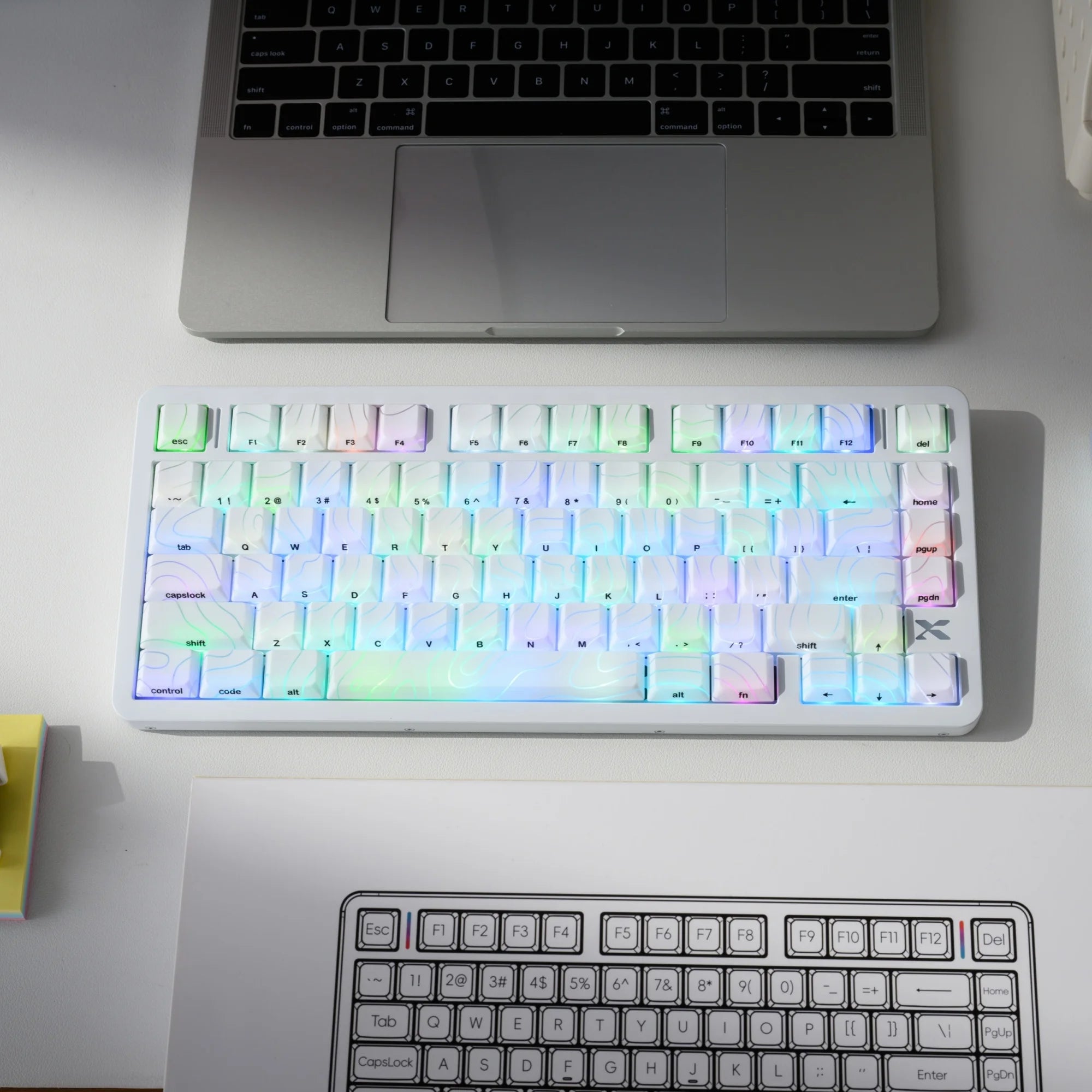 XVX L75 Air Low Profile Wireless RGB Mechanical Keyboard with IMD-TECH Keycaps Ultra Thin Body Backlit Light Transmission